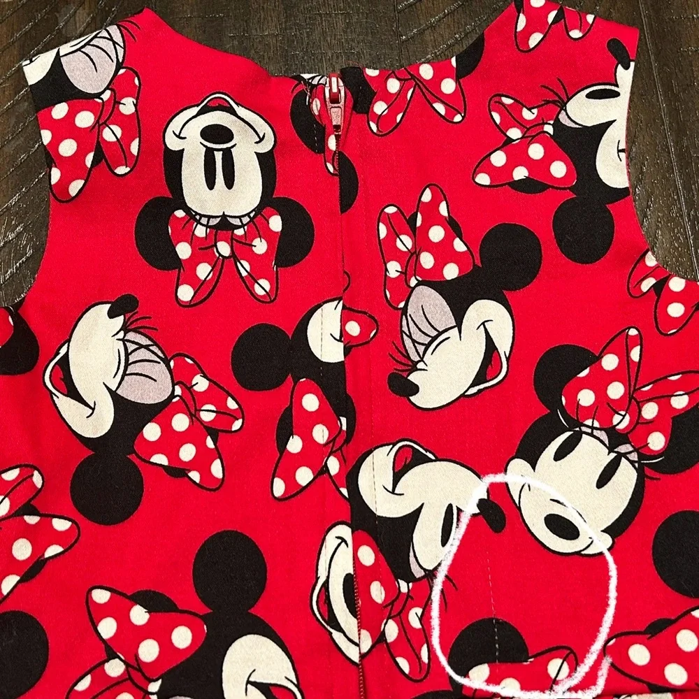 Disney Minnie Mouse Dress Red/Black/White  Size 3 - Picture 4 of 7